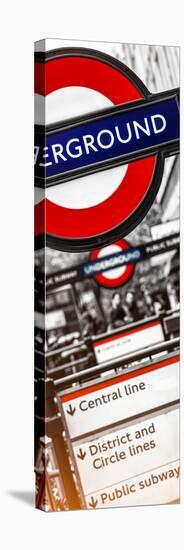 The Underground - Subway Station Sign - London - UK - England - United Kingdom - Door Poster-Philippe Hugonnard-Stretched Canvas