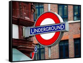 The Underground - Subway Station Sign - London - UK - England - United Kingdom - Europe-Philippe Hugonnard-Framed Stretched Canvas