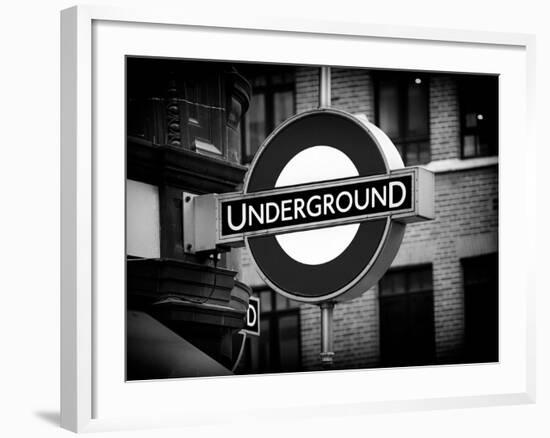 The Underground - Subway Station Sign - London - UK - England - United Kingdom - Europe-Philippe Hugonnard-Framed Photographic Print