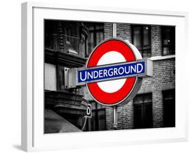 The Underground - Subway Station Sign - London - UK - England - United Kingdom - Europe-Philippe Hugonnard-Framed Photographic Print