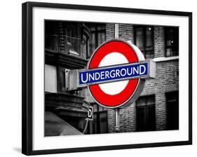 The Underground - Subway Station Sign - London - UK - England - United Kingdom - Europe-Philippe Hugonnard-Framed Photographic Print