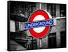 The Underground - Subway Station Sign - London - UK - England - United Kingdom - Europe-Philippe Hugonnard-Framed Stretched Canvas