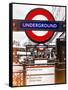 The Underground - Subway Station Sign - London - UK - England - United Kingdom - Europe-Philippe Hugonnard-Framed Stretched Canvas