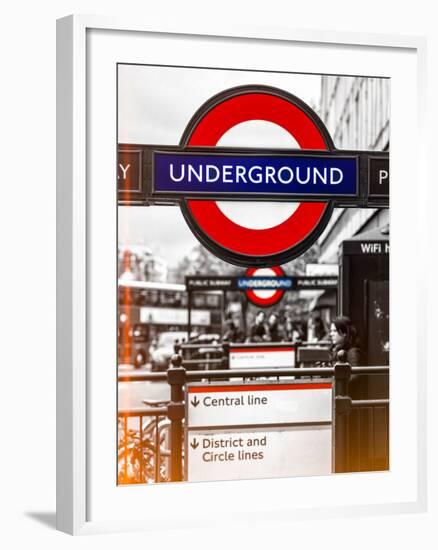 The Underground - Subway Station Sign - London - UK - England - United Kingdom - Europe-Philippe Hugonnard-Framed Photographic Print