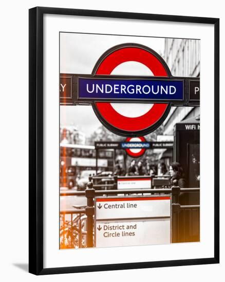 The Underground - Subway Station Sign - London - UK - England - United Kingdom - Europe-Philippe Hugonnard-Framed Photographic Print