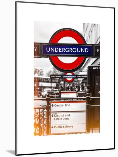 The Underground - Subway Station Sign - London - UK - England - United Kingdom - Europe-Philippe Hugonnard-Mounted Art Print