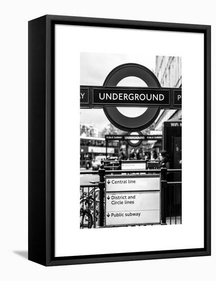 The Underground - Subway Station Sign - London - UK - England - United Kingdom - Europe-Philippe Hugonnard-Framed Stretched Canvas