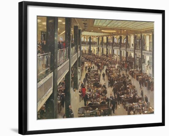 The Underwriting Room At Lloyd's-Terence Cuneo-Framed Premium Giclee Print