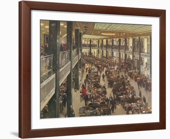 The Underwriting Room At Lloyd's-Terence Cuneo-Framed Premium Giclee Print