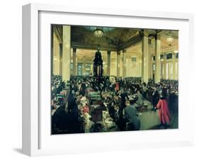 The Underwriting Room at Lloyds (Oil on Canvas)-Terence Cuneo-Framed Giclee Print