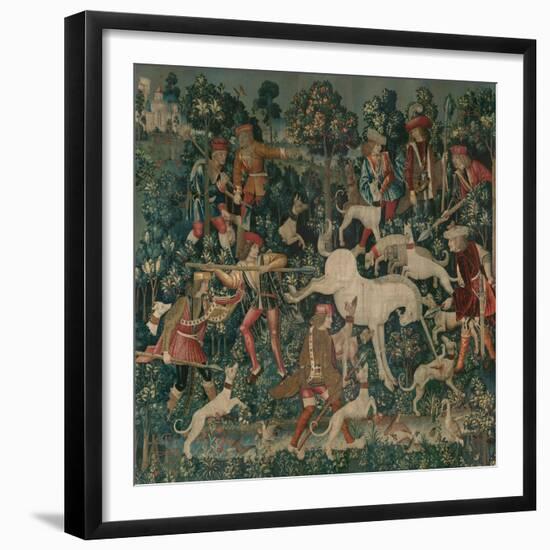 The Unicorn Defends Itself, c.1500-Netherlandish School-Framed Giclee Print