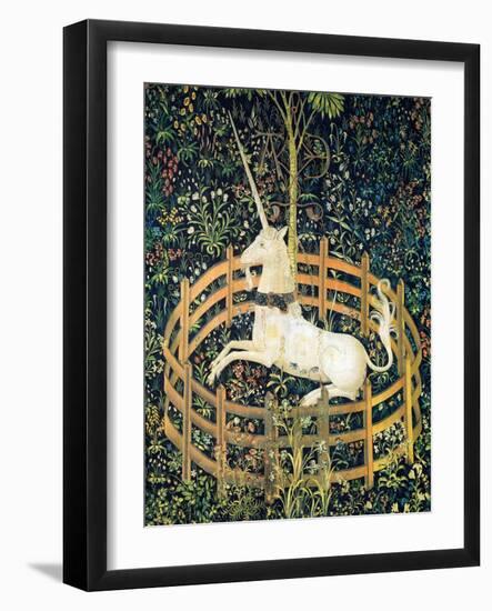 The Unicorn In Captivity (Detail)-null-Framed Art Print