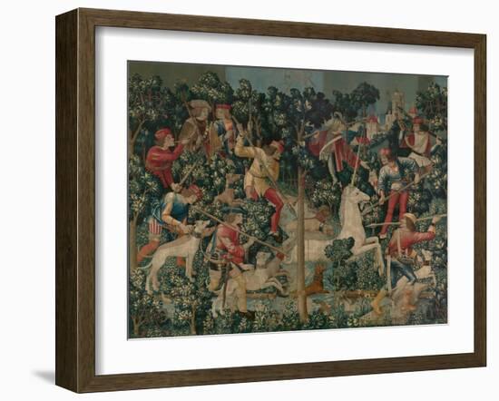 The Unicorn is Attacked, c.1500-Netherlandish School-Framed Giclee Print