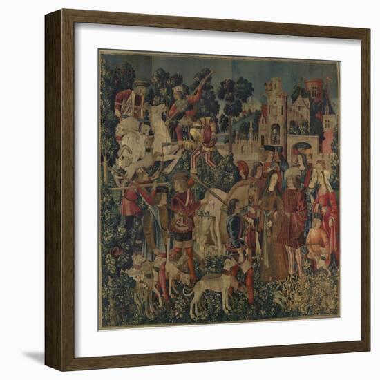 The Unicorn is Killed and Brought to the Castle, c.1500-Netherlandish School-Framed Giclee Print