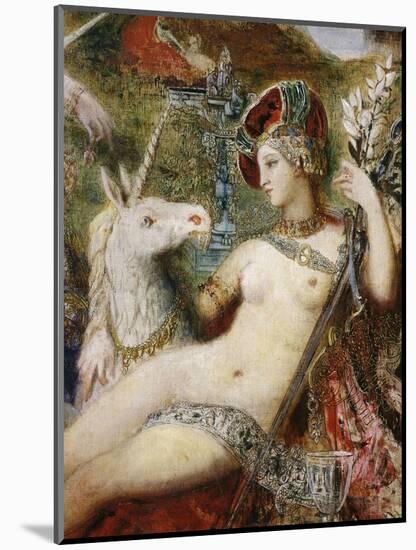 The Unicorns, 1887-88, Detail-Gustave Moreau-Mounted Giclee Print