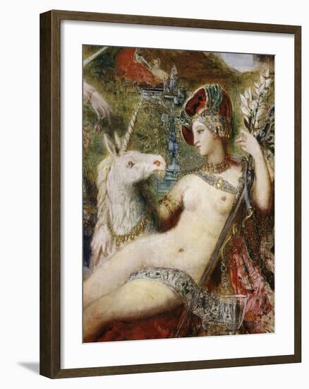 The Unicorns, 1887-88, Detail-Gustave Moreau-Framed Giclee Print