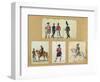 The Uniforms of Scottish Soldiers and Prussian, English, Hanoverian and Russian Officers in 1814-Pierre Antoine Lesueur-Framed Giclee Print