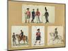 The Uniforms of Scottish Soldiers and Prussian, English, Hanoverian and Russian Officers in 1814-Pierre Antoine Lesueur-Mounted Giclee Print