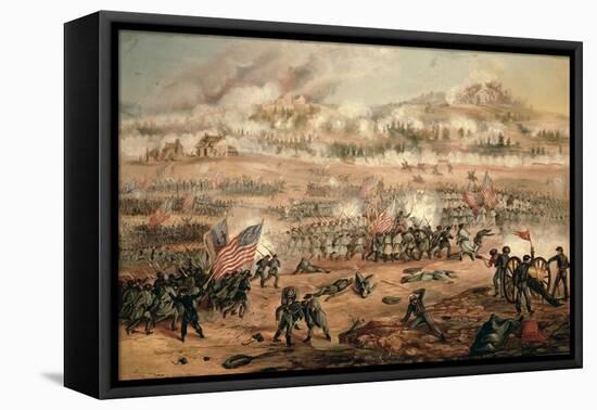 The Union Attack on Marye's Heights During the Battle of Fredericksburg, 13th December 1862-Frederick Carada-Framed Stretched Canvas