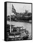 The Union Jack Flying Half Mast at the Eton College Boathouse, Berkshire, 1910-null-Framed Stretched Canvas