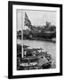 The Union Jack Flying Half Mast at the Eton College Boathouse, Berkshire, 1910-null-Framed Giclee Print