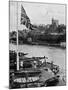 The Union Jack Flying Half Mast at the Eton College Boathouse, Berkshire, 1910-null-Mounted Giclee Print