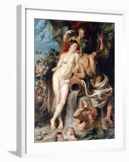 The Union of Earth and Water (Antwerp and the Scheld), C1618-Peter Paul Rubens-Framed Giclee Print