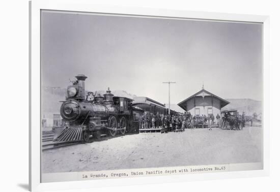 The Union Pacific Railroad Depot at La Grande, Oregon, c.1870-null-Framed Photographic Print