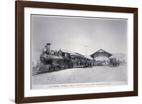 The Union Pacific Railroad Depot at La Grande, Oregon, c.1870-null-Framed Photographic Print
