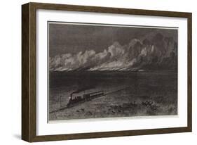 The Union Pacific Railroad of America, a Prairie on Fire in Nebraska-null-Framed Giclee Print