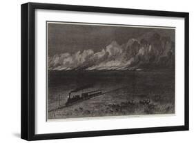 The Union Pacific Railroad of America, a Prairie on Fire in Nebraska-null-Framed Giclee Print