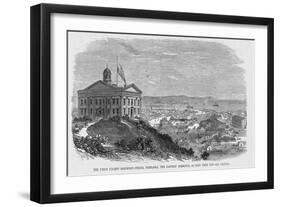 The Union Pacific Railroad--Omaha, Nebraska, the Eastern Terminus, as Seen from the Old Capitol.-null-Framed Premium Giclee Print