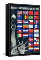 The United Nations Fight for Freedom Poster-null-Framed Stretched Canvas