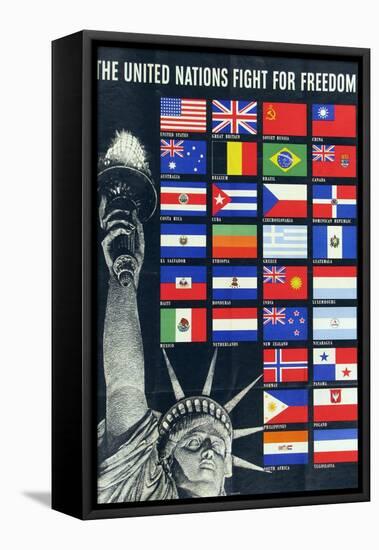 The United Nations Fight for Freedom Poster-null-Framed Stretched Canvas