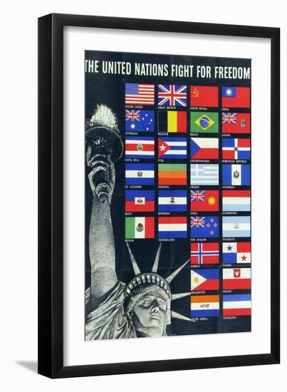 The United Nations Fight for Freedom Poster-null-Framed Premium Photographic Print