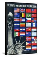The United Nations Fight for Freedom Poster-null-Framed Stretched Canvas