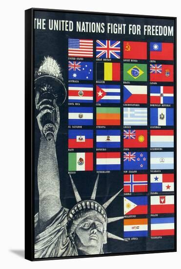 The United Nations Fight for Freedom Poster-null-Framed Stretched Canvas