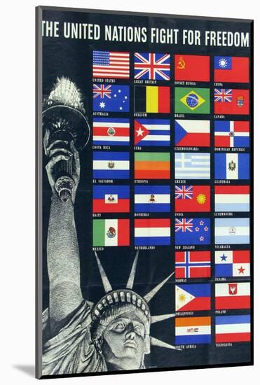 The United Nations Fight for Freedom Poster-null-Mounted Photographic Print
