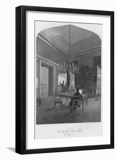 'The United Service Club. The Map room', c1841-Henry Melville-Framed Giclee Print