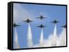 The United States Air Force Demonstration Team Thunderbirds-Stocktrek Images-Framed Stretched Canvas