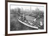 The United States Battleship 'Texas' Setting Out from New York Harbour, C.1917-null-Framed Giclee Print