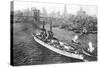 The United States Battleship 'Texas' Setting Out from New York Harbour, C.1917-null-Stretched Canvas