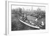 The United States Battleship 'Texas' Setting Out from New York Harbour, C.1917-null-Framed Giclee Print