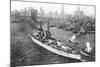 The United States Battleship 'Texas' Setting Out from New York Harbour, C.1917-null-Mounted Giclee Print