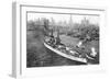 The United States Battleship 'Texas' Setting Out from New York Harbour, C.1917-null-Framed Premium Giclee Print