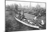 The United States Battleship 'Texas' Setting Out from New York Harbour, C.1917-null-Mounted Premium Giclee Print