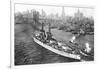 The United States Battleship 'Texas' Setting Out from New York Harbour, C.1917-null-Framed Giclee Print