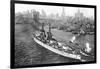 The United States Battleship 'Texas' Setting Out from New York Harbour, C.1917-null-Framed Giclee Print