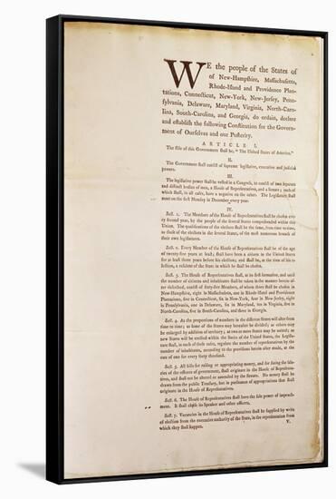 The United States Constitution, 1787-American School-Framed Stretched Canvas