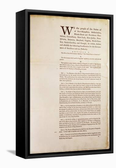 The United States Constitution, 1787-American School-Framed Stretched Canvas